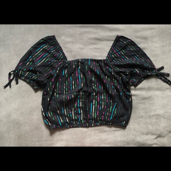Express Tops - NWT!  Metallic striped crop top.